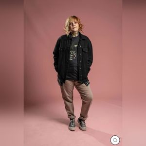 Girrlscout the Stevie denim flannel jacket- black